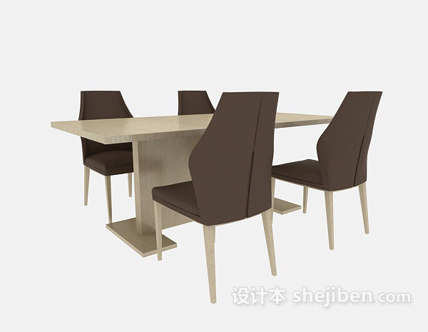 免费实木餐厅桌椅3d模型下载