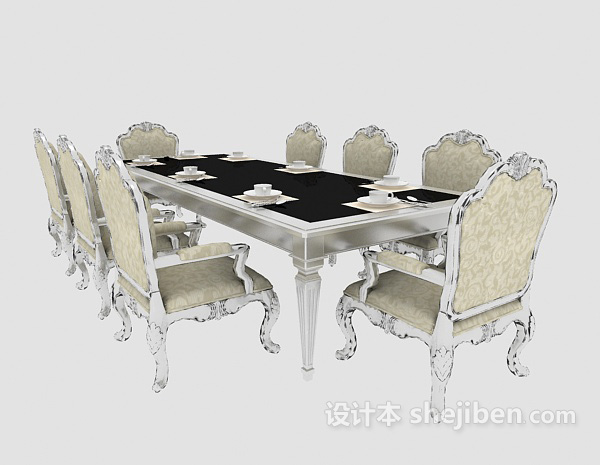 欧式风格精致欧式餐桌3d模型下载