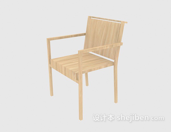 实木家居餐椅3d模型下载