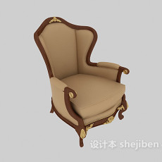 欧式风格精美单人沙发3d模型下载