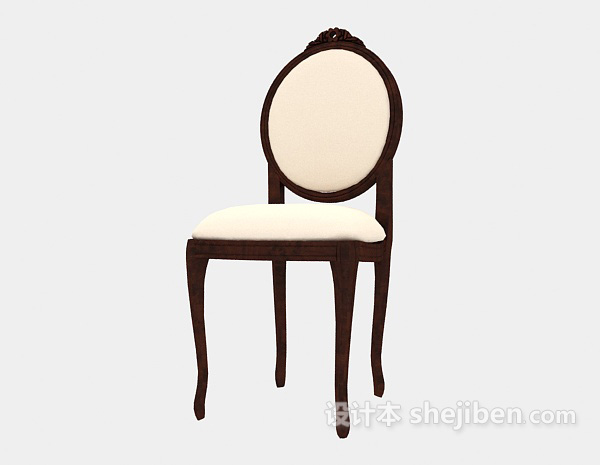 免费实木梳妆椅3d模型下载