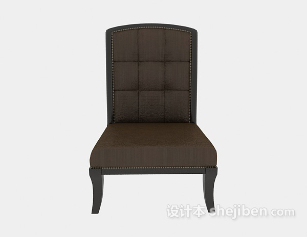 现代风格棕色高背休闲椅3d模型下载
