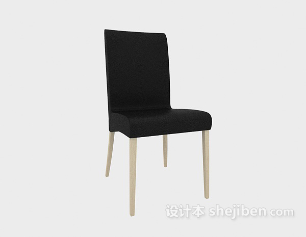 免费黑色现代餐椅3d模型下载