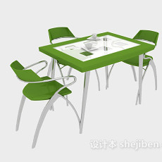 餐厅简约桌椅3d模型下载