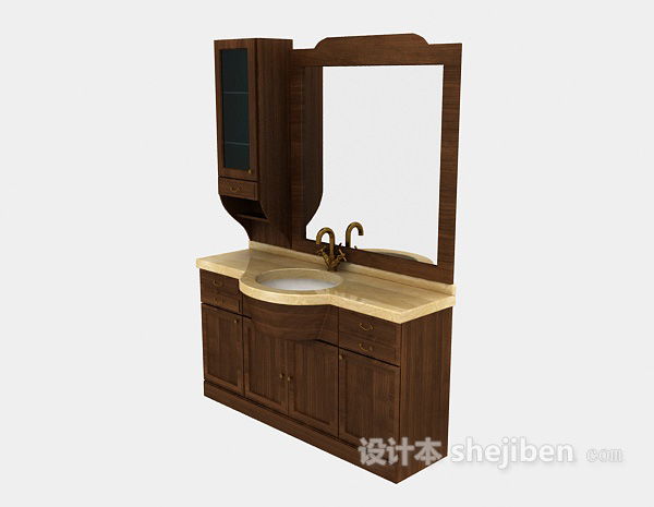 欧式卫浴镜、浴柜3d模型下载