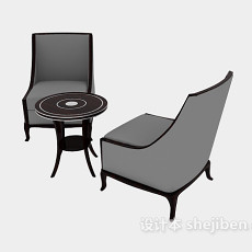 欧式 桌椅组合3d模型下载