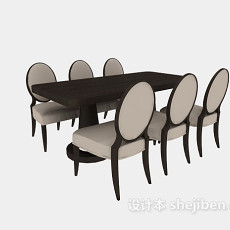 简洁家居餐桌3d模型下载