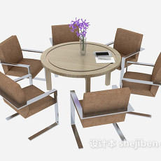 会晤桌椅组合3d模型下载