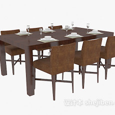 东南亚家居餐桌3d模型下载