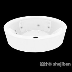 圆形白色浴缸3d模型下载