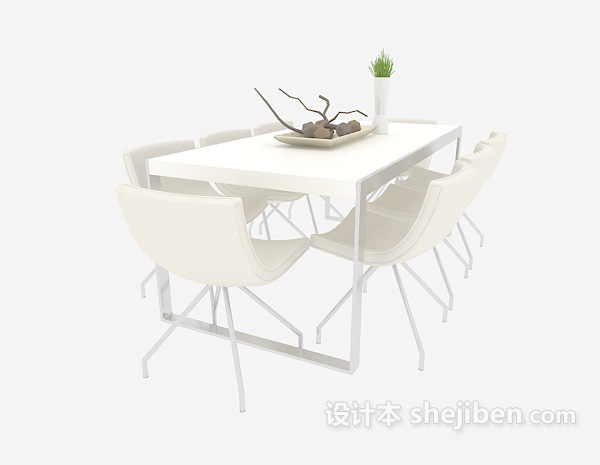 现代风格简约桌椅3d模型下载