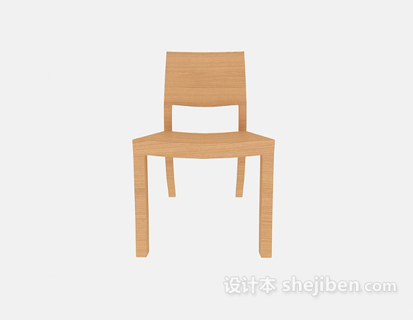 现代风格现代简约实木餐椅3d模型下载