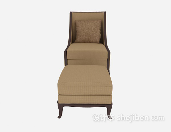 欧式风格简约休闲椅凳组合3d模型下载