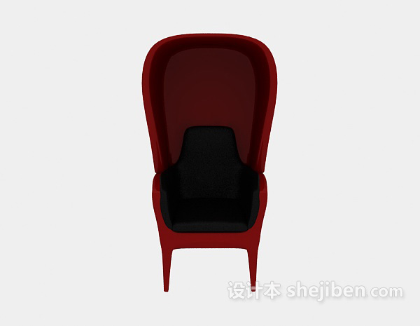 欧式风格简约红色休闲椅3d模型下载