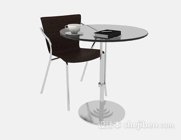 现代风格玻璃休闲桌椅3d模型下载