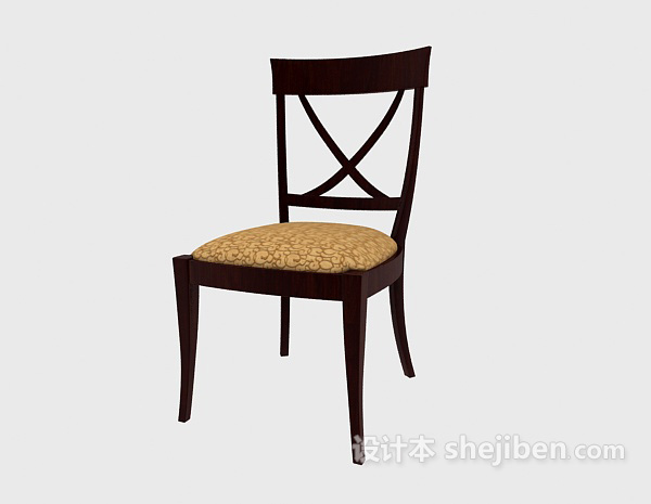 地中海风格简约家居餐椅3d模型下载