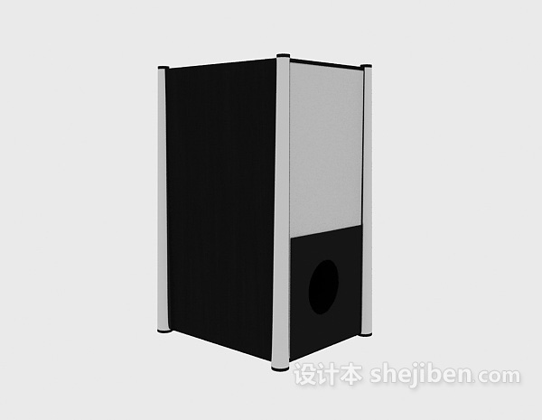 现代风格黑色方形音箱3d模型下载