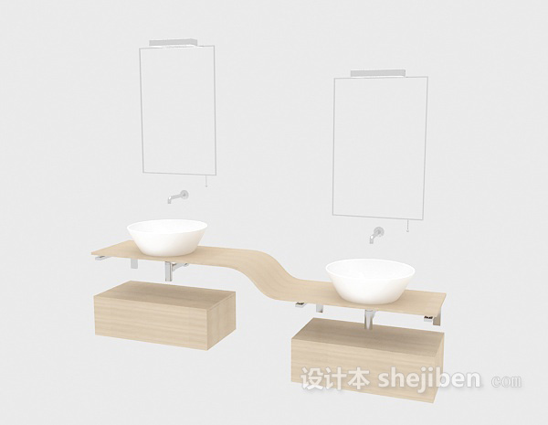 免费家居木质浴柜3d模型下载