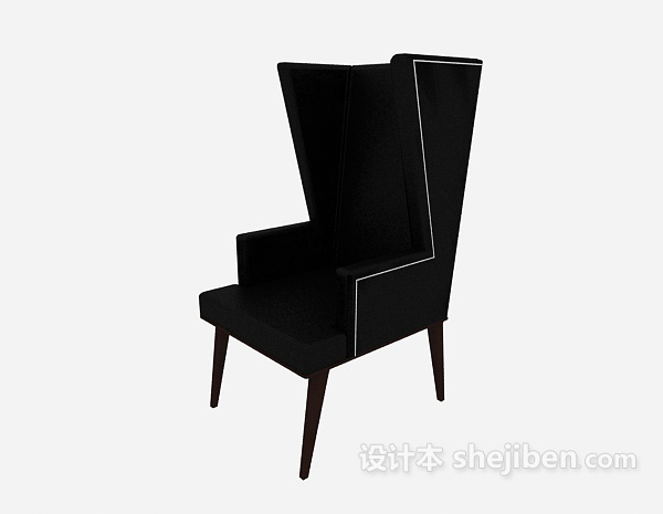 黑色个性休闲椅3d模型下载