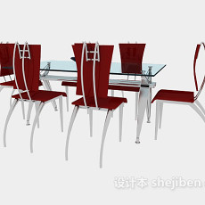 现代时尚餐桌3d模型下载