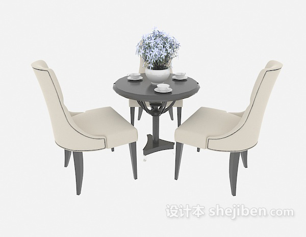 美式休闲桌椅组合3d模型下载