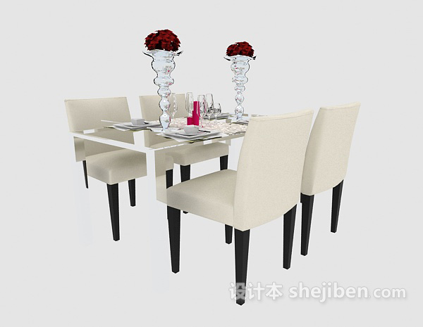 现代家居餐桌椅3d模型下载