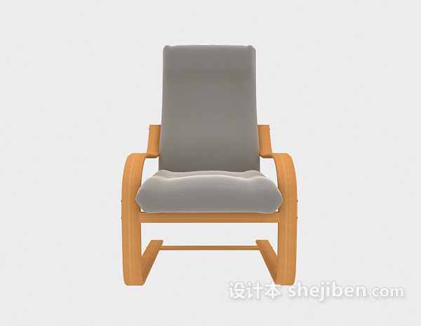 现代风格休闲木质躺椅3d模型下载