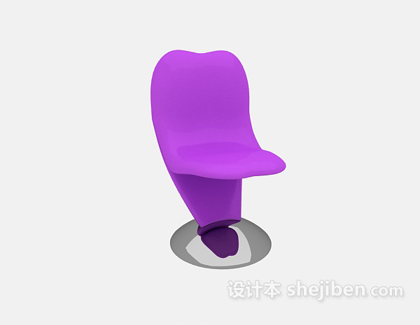 免费紫色梳妆椅3d模型下载