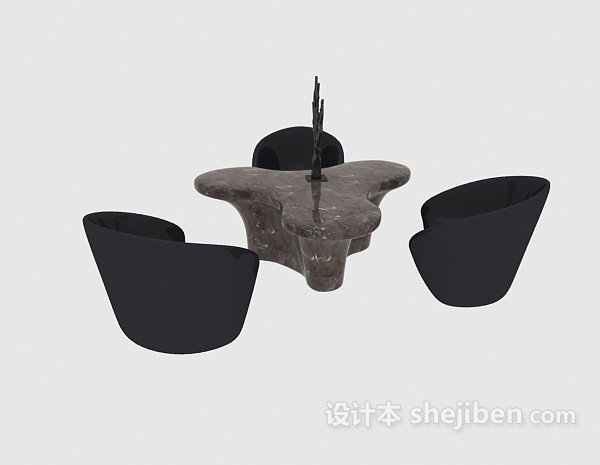 现代风格休闲时尚桌椅3d模型下载
