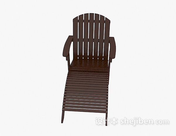 现代风格实木休闲躺椅3d模型下载