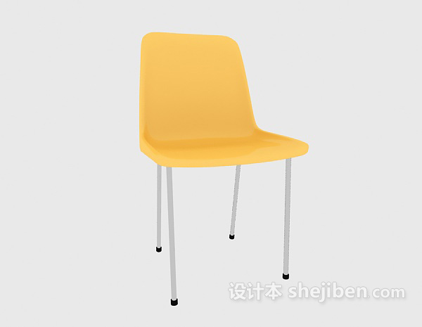 免费黄色简约休闲椅3d模型下载