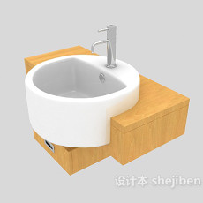 简约现代洗手池3d模型下载