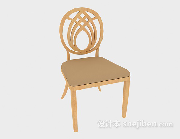 免费简约实木休闲椅3d模型下载
