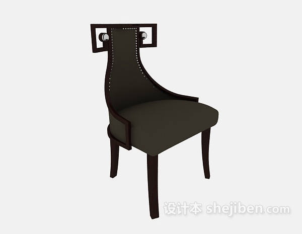 欧式实木餐椅3d模型下载