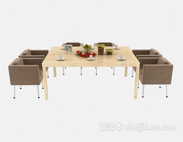 现代风格现代风格简约餐桌3d模型下载