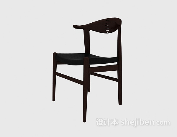 中式简约实木休闲椅3d模型下载