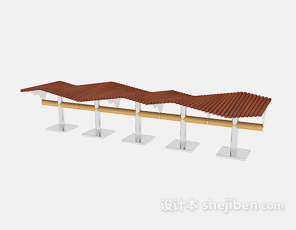 公共个性长凳3d模型下载