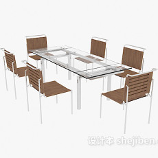 小型玻璃会议桌3d模型下载