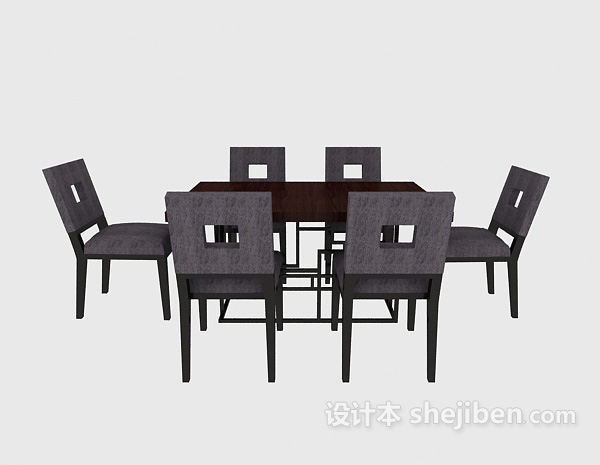 简易家居餐桌椅3d模型下载