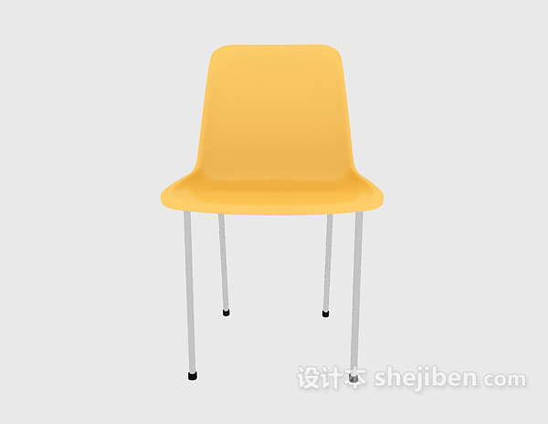 现代风格黄色简约休闲椅3d模型下载