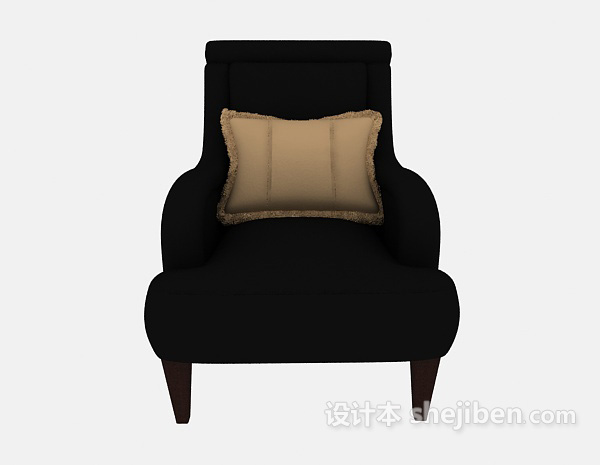 实木沙发躺椅3d模型下载