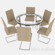 聚会休闲桌椅组合3d模型下载