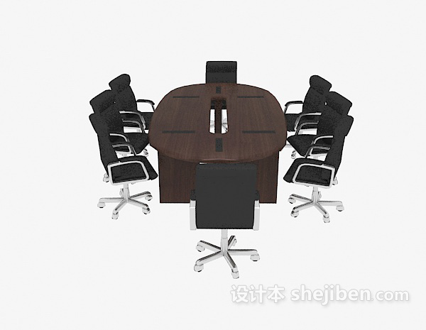 现代风格高档办公会议桌3d模型下载
