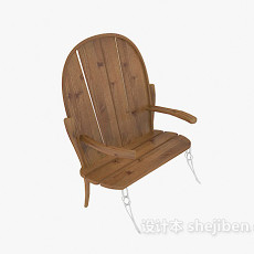 原木休闲椅3d模型下载