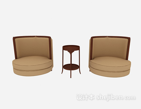 其它美式简约沙发3d模型下载