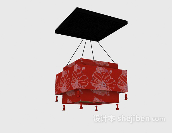 中式古典吊灯3d模型下载