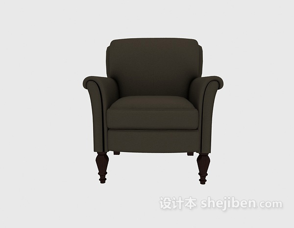 欧式风格欧式木质沙发软椅3d模型下载