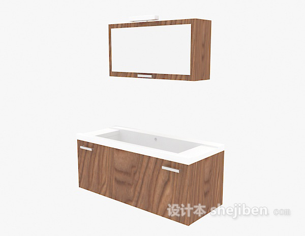 实木家居浴柜3d模型下载