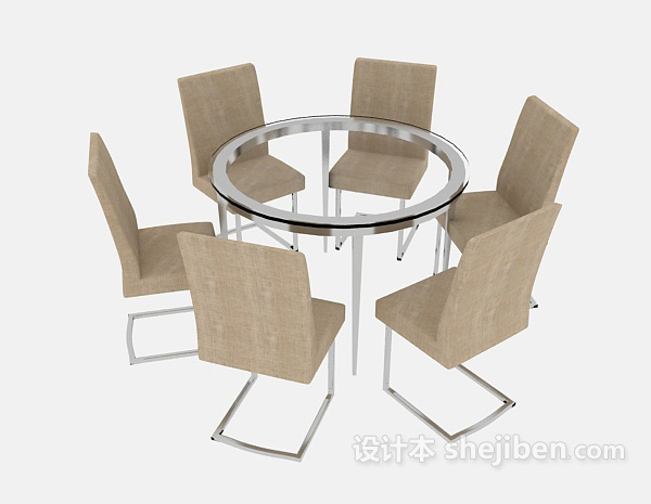 免费聚会休闲桌椅组合3d模型下载
