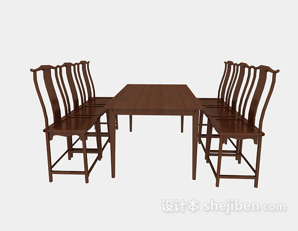 中式风格中式风格红木桌椅3d模型下载
